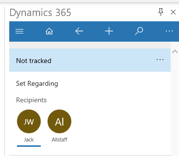 Dynamics 365 app for Outlook