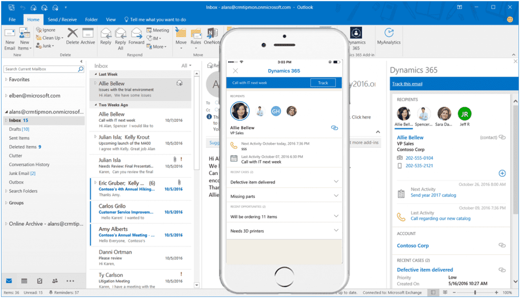 dynamics 365 for outlook