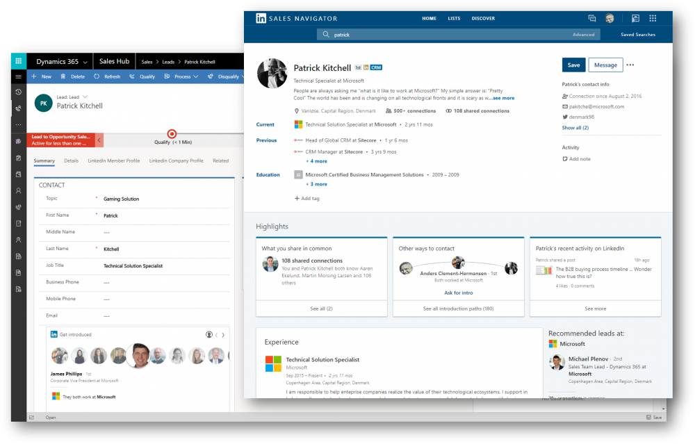 dynamics 365 sales implementation with linkedin