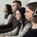 headset on sales person