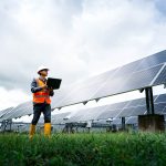 engineer surveys solar farm business central and Dynamics 365 field service